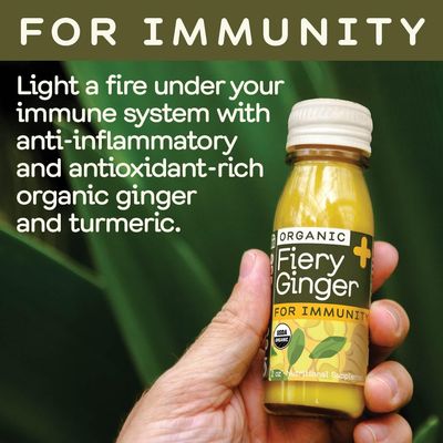 Greenhouse Juice Organic Fiery Ginger Wellness Shots 12-Count 60ml Glass Bottles, Vegan &amp; Gluten-Free