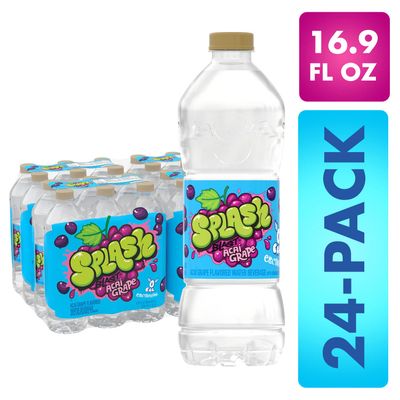 Splash Refresher, Acai Grape Flavor Water Beverage, 16.9 Fl Oz Plastic Bottles (24 Count)