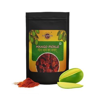 Mango Pickles 100% Organic Homemade -Indian Mom Love Home Made- Aam ka Achar (250gm, Sweet)