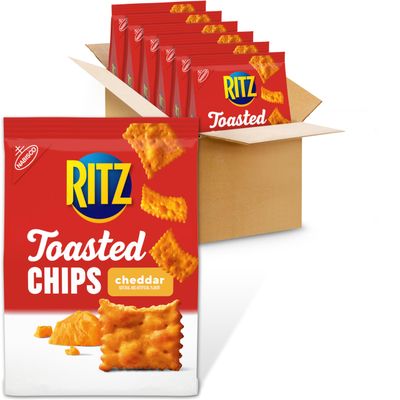 RITZ Toasted Chips Cheddar Crackers, 6 - 8.1 oz Bags