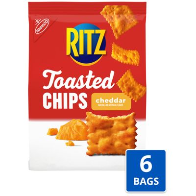 RITZ Toasted Chips Cheddar Crackers, 6 - 8.1 oz Bags