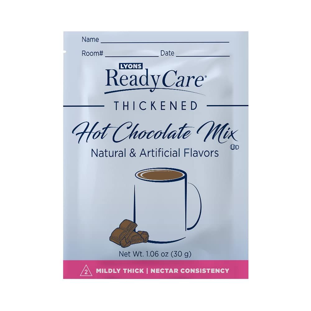 Lyons ReadyCare Thickened Hot Chocolate Mix Packets for Dysphagia &amp; Swallowing Difficulty - Nectar Consistency, Level 2 Mildly Thick (50 Pack)