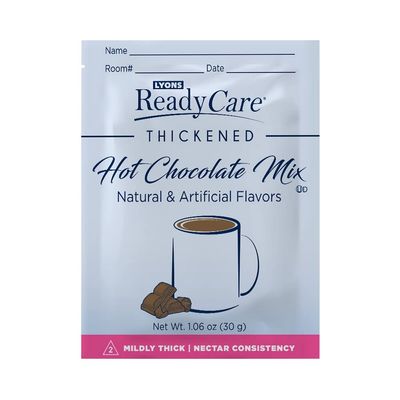 Lyons ReadyCare Thickened Hot Chocolate Mix Packets for Dysphagia &amp; Swallowing Difficulty - Nectar Consistency, Level 2 Mildly Thick (50 Pack)