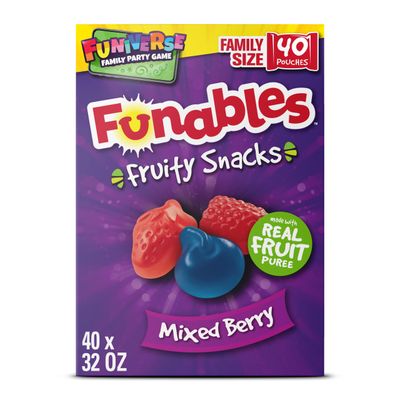 Funables Fruity Snacks, Mixed Berry Flavored Snacks, 32 oz 40 ct