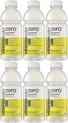 Vitamin Water Zero, Lemonade - Squeezed, 20oz Bottle (Pack of 6, Total of 120 Oz)