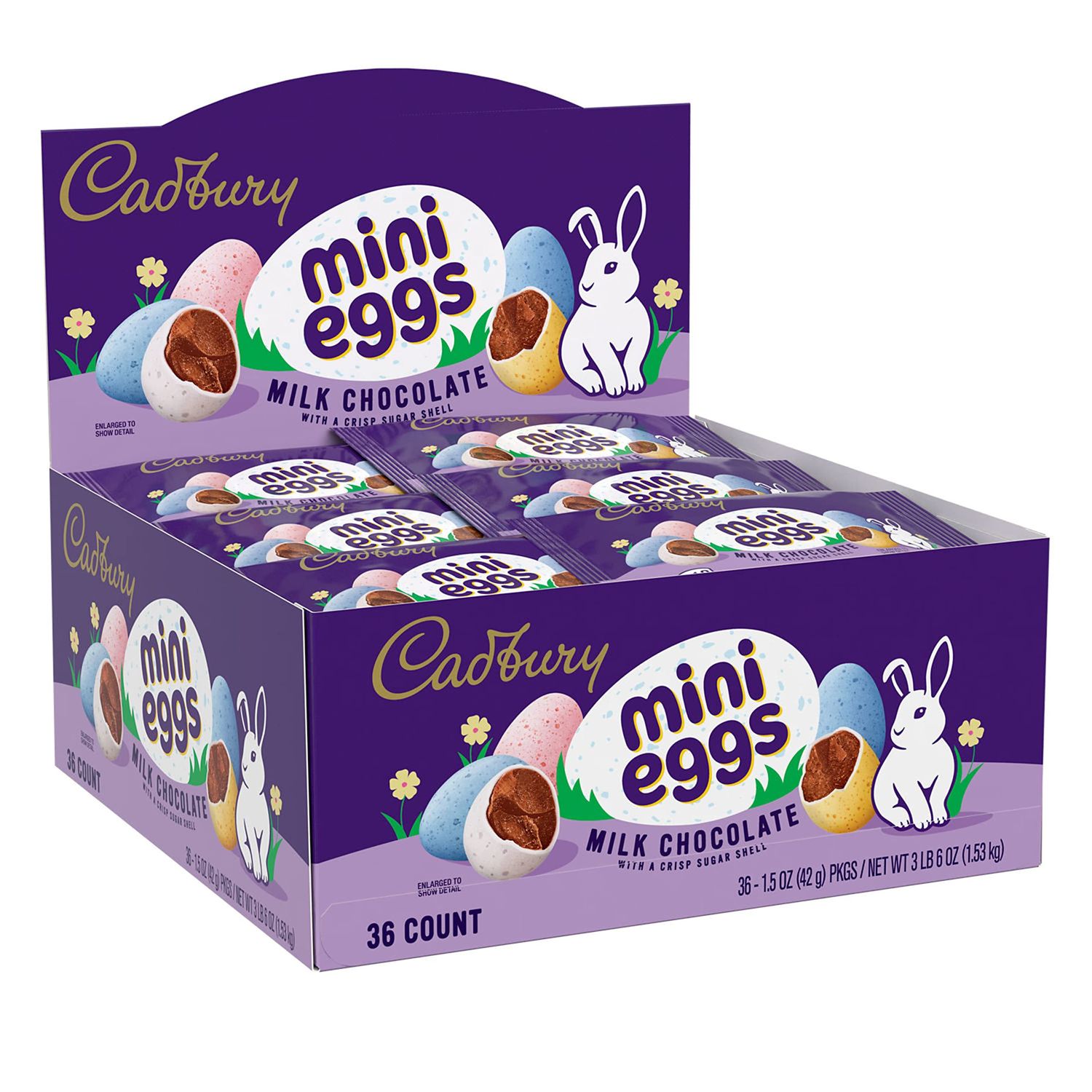 CADBURY MINI EGGS Milk Chocolate, Easter Basket Easter Candy Packs, 1.5 oz (36 Count)