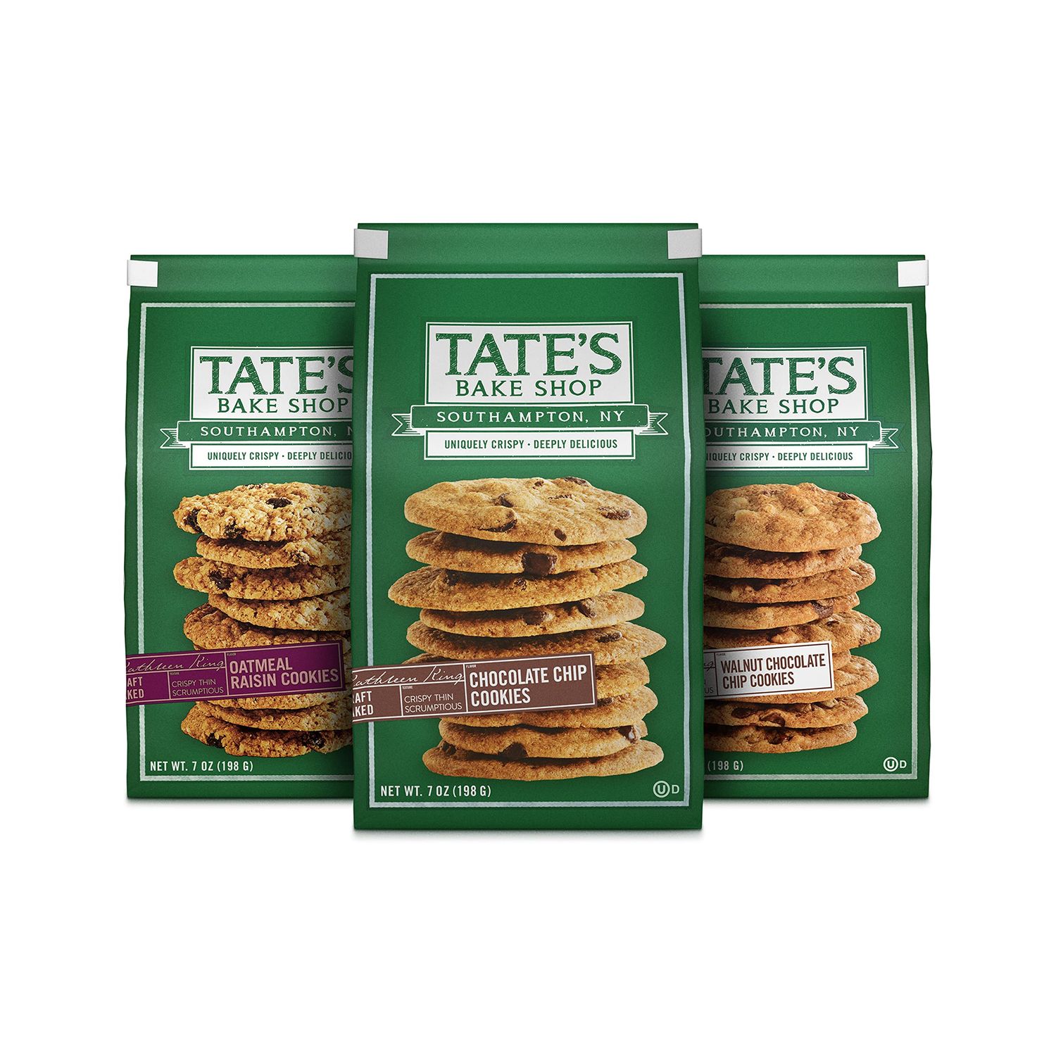 Tate&#39;s Bake Shop Variety Pack - Oatmeal Raisin, Chocolate Chip Walnut &amp; Chocolate Cookies, 3 - 7 oz Bags