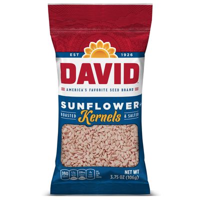 DAVID Roasted and Salted Original Sunflower Kernels, 3.75 oz, 12 Pack