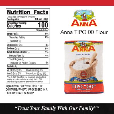 Cento Anna Napoletana Tipo 00 Extra Fine Unbleached Flour, 11 Pound