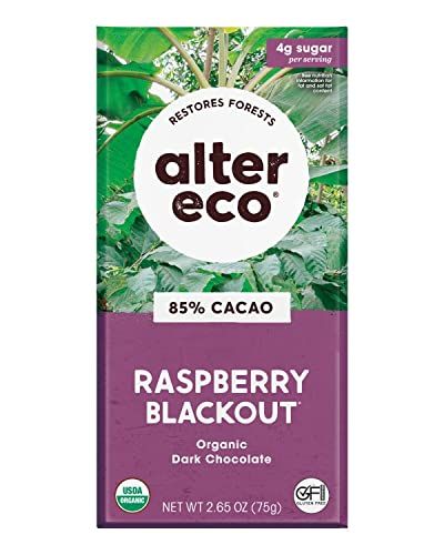 Alter Eco | Dark Chocolate Bars | Pure Dark Cocoa, Fair Trade, Organic, Non-GMO, Gluten Free (Raspberry Blackout)