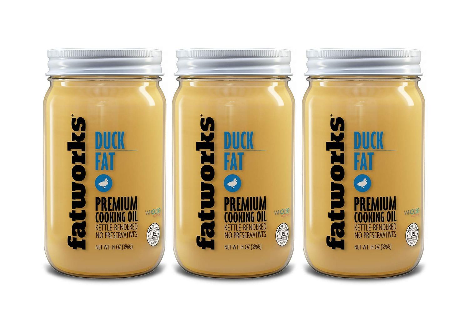 Fatworks, USDA Cage Free Duck Fat, Premium Gourmet Cooking Oil, Kettle Rendered No Preservatives, WHOLE30, KETO, PALEO, 14 oz