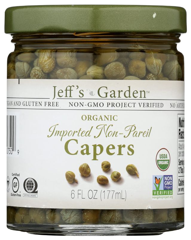 Jeffs Naturals Garden Organic Imported Non Pareil Capers, Gluten Free, Non GMO, 6 Ounce (Pack of 6)