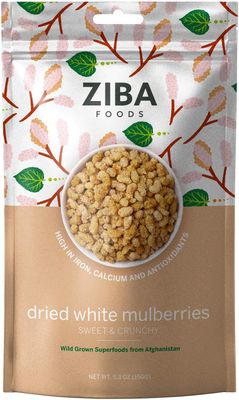 Ziba Foods Wild Grown Dried Mulberries | Non-GMO, Vegan, Whole 30 Friendly &amp; Paleo, White Mulberry Dried Fruit Pack | Wild Grown Superfood Naturally High In Immune Boosting Antioxidants, 5.3 oz