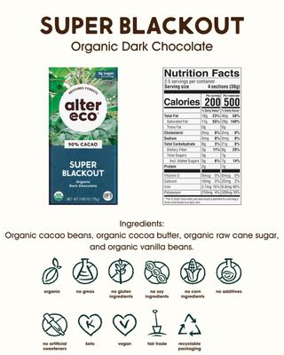 Alter Eco | Chocolate Bars | Pure Dark Cocoa, Fair Trade, Organic, Non-GMO, Gluten Free (12-Pack Super Blackout)