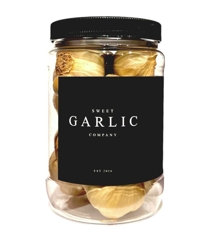 Sweet Garlic Whole Black Garlic Clove 14.1 oz (400 g) Fermented for 3 Weeks Aged, USA Grown, Whole Garlic Cloves, Non-GMOs, Non-Additives, Ready to Eat Snack