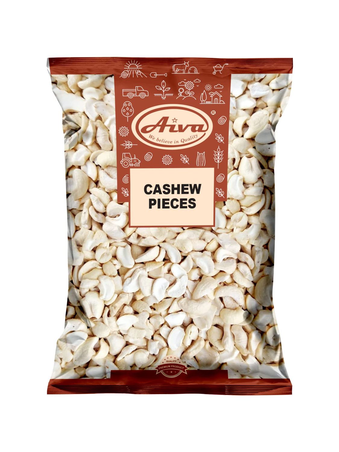 AIVA - Cashew Pieces Raw Premium Grade Quality, 10 lb Bulk