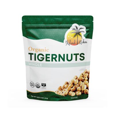 Skyland Kitchen Whole Organic Tigernuts, 16oz Bag, Gluten-Free, Raw Snack. Edible tubers, free of all allergens.