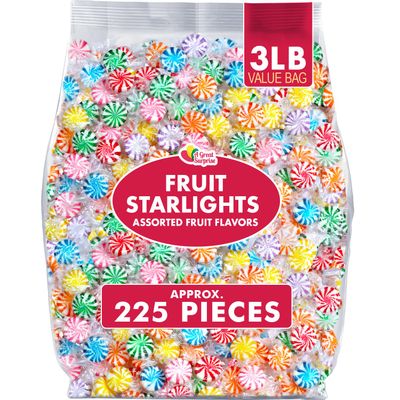 Assorted Fruit Starlights - 3 Pounds - Pinwheel Starlights - Fruit Flavored Hard Candy - Individually Wrapped Bulk Candy - Colorful Hard Candies For Office, Desk, Classroom