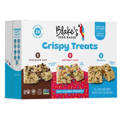 Blakes Seed Based Crispy Treats - Variety Pack (24 Count), Vegan, Gluten Free, Nut Free &amp; Dairy Free, Healthy Snacks for Kids or Adults, School Safe, Low Calorie Organic Soy Free Snack