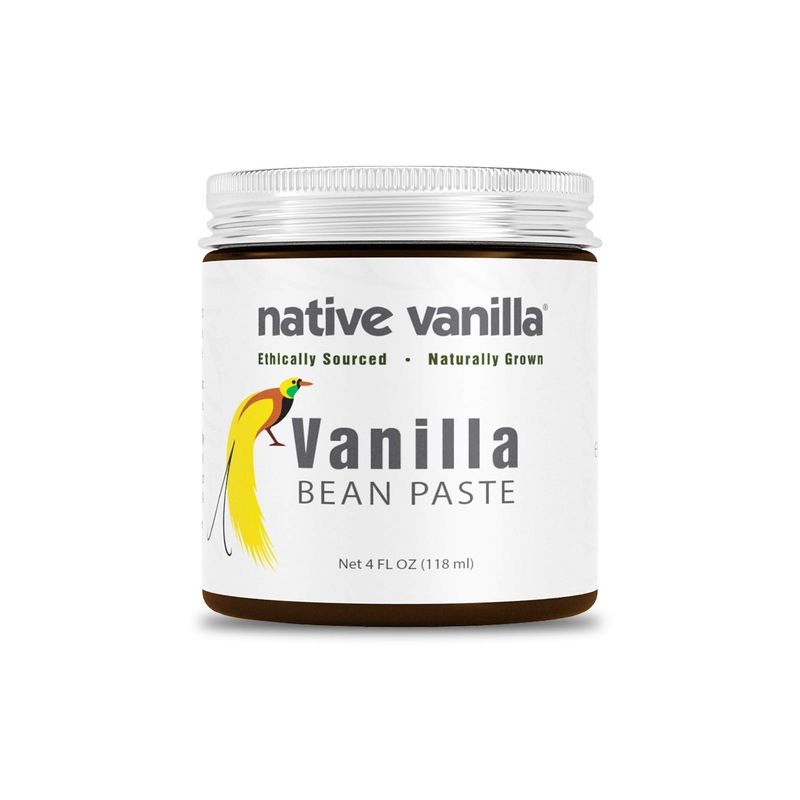 Vanilla Bean Paste - Native Vanilla - All Natural Pure Vanilla Bean Paste - Made with Organic Agave Syrup - For Cooking, Baking &amp; Desserts - 100% Vegan &amp; Kosher - Non-GMO &amp; Gluten-Free - 4 oz
