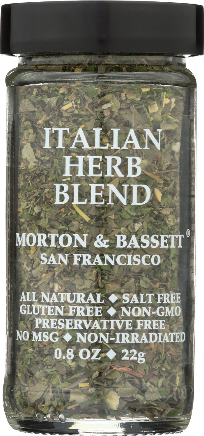 Morton &amp; Bassett Italian Herb Blend, Salt Free, Non GMO, 0.8 Ounces (Pack Of 3)