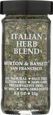 Morton &amp; Bassett Italian Herb Blend, Salt Free, Non GMO, 0.8 Ounces (Pack Of 3)
