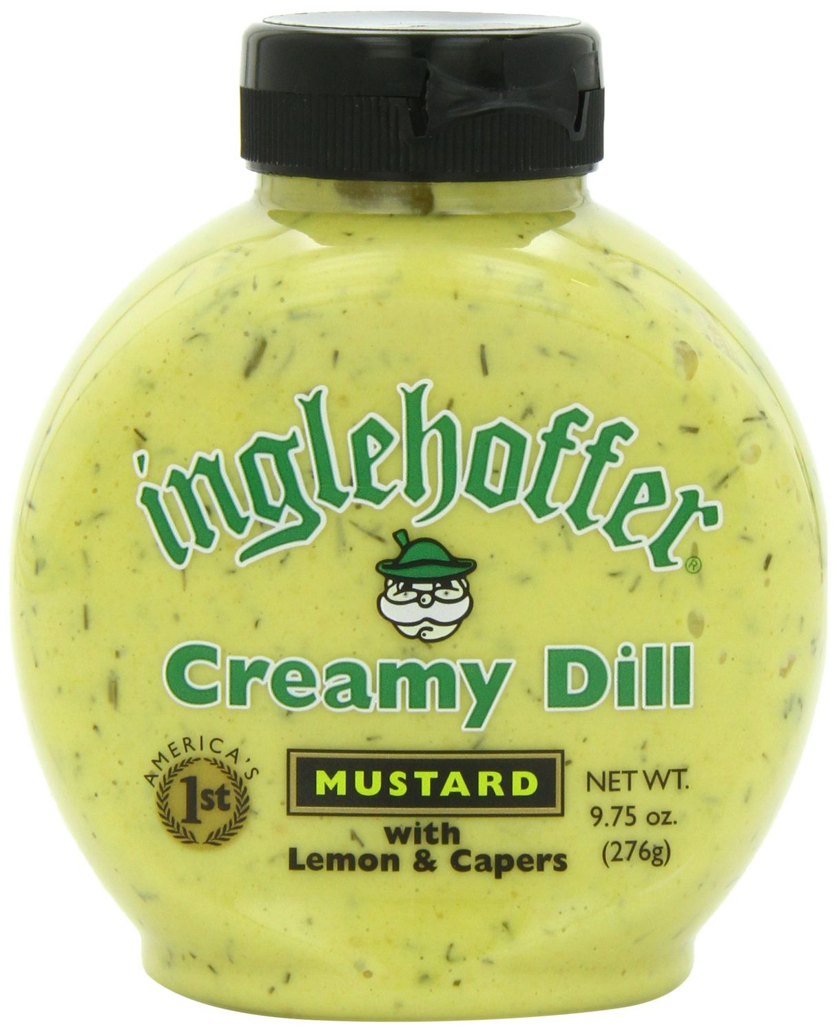 Inglehoffer Creamy Dill Mustard with Lemon &amp; Capers, 9.75 Ounce Squeeze Bottle (Pack of 6)
