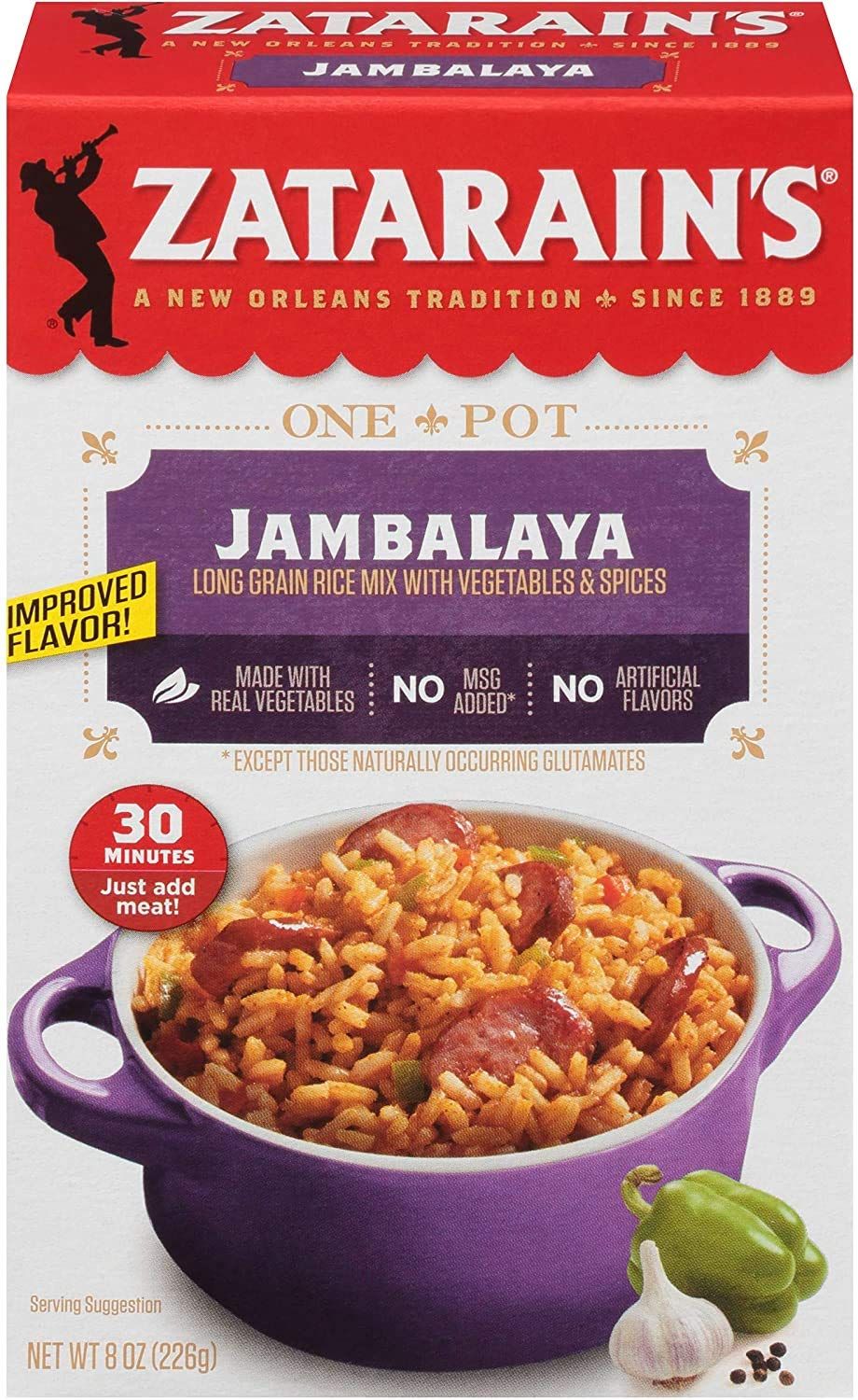 Zatarain&#39;s New Orleans Style Mixes, Jambalaya, 8 oz (Pack of 4)