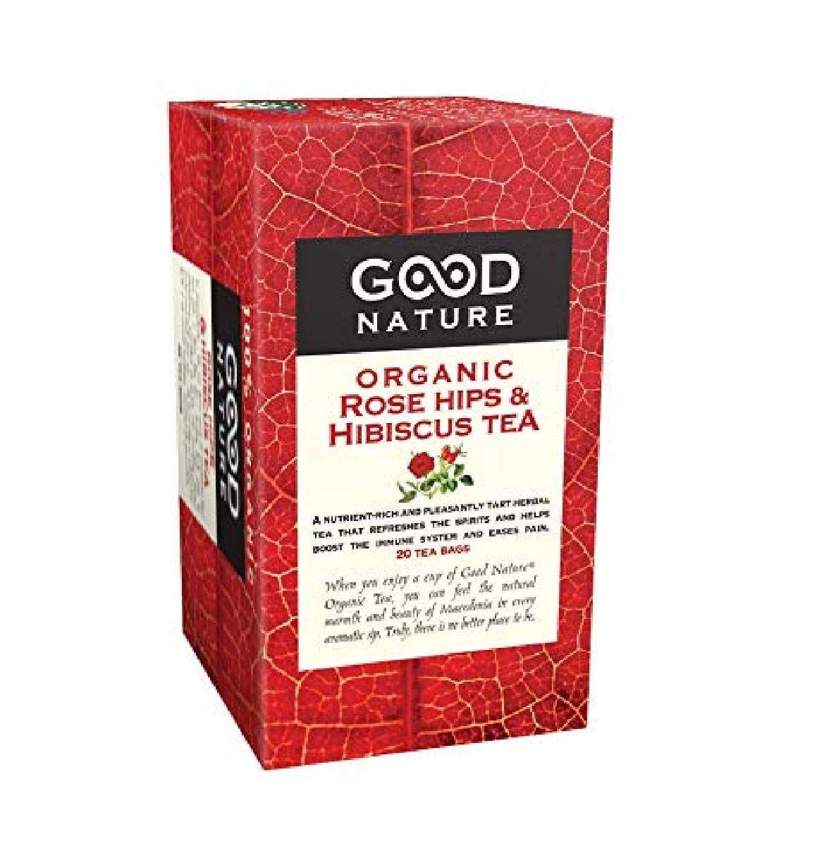 Good Nature Organic Rose Hips &amp; Hibiscus Tea, 1.76 Ounce