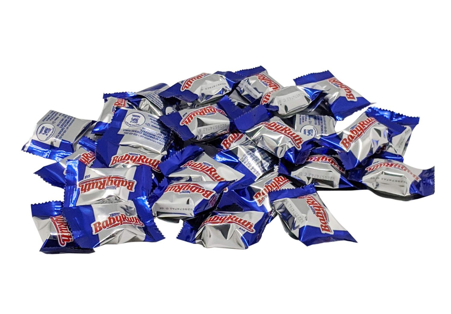 Baby Ruth Fun Size Candy Bars - 1LB Resealable Stand Up Bulk Bag (approx. 35 pieces) - Milk Chocolate, Caramel, and Peanut Candy - Individually Wrapped Bulk Chocolate Candies