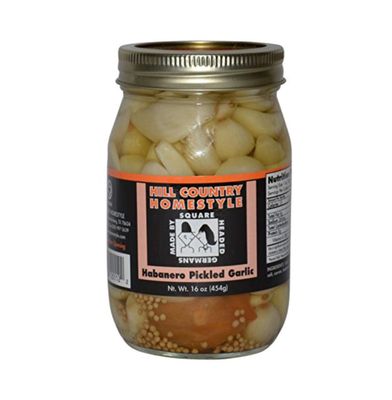 Texas Hill Country Habanero Hot Peeled Pickled Garlic Cloves 16 oz