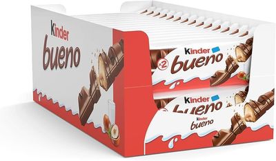 Ferrero Kinder Bueno Wafer Cookies, 1.5 Ounce (43 g) (Pack of 30)
