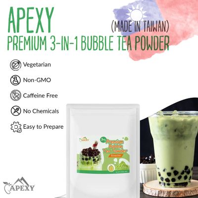 Apexy Premium Bubble Tea Powder Mix, 15.87 oz, Honeydew Bubble Tea, Instant 3 in 1 Bubble Tea Mix, Smoothie Mix, For Hot or Cold Drinks, Made in Taiwan (Honeydew)