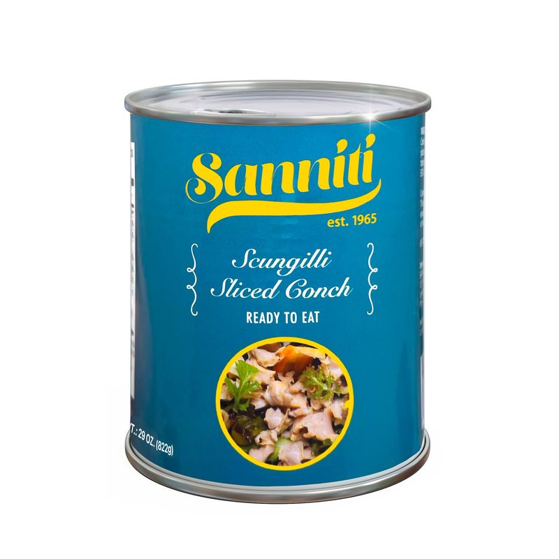 Sanniti Scungilli | Sliced Conch | Ready to Eat | Canned Seafood | 29 oz