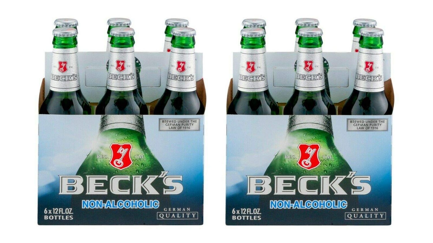 Malt Beverage Beck&#39;s German Non Alcoholic Beer 2 Packs of 6 Glass Bottles 12 fl.oz/354ml