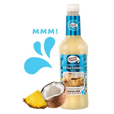 Master of Mixes Fruity Frozen FUNdamentals Variety Pack: Pina Colada, Strawberry Daiquiri, and Passion Fruit Daiquiri - Ready to Use, 1 Liter Bottles (33.8 Fl Oz), Pack of 3 Flavors