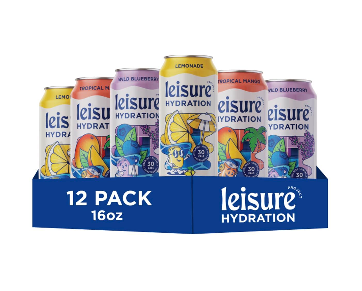 Leisure Project, Hydration Beverage - Tropical Mango (16 Ounce Cans - Pack of 12)