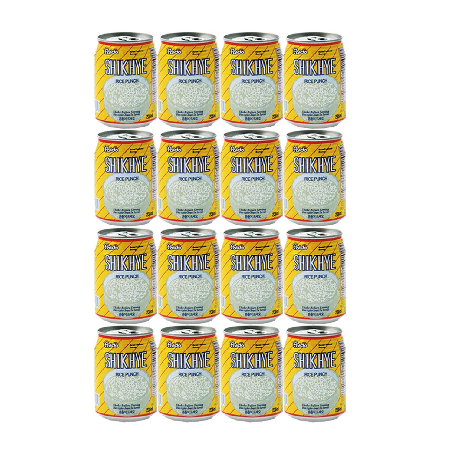 Paldo Fun &amp; Yum Vilac Shikhye Sweet Rice Punch Drink, Pack of 12 Cans, Korean Traditional Sikhye, Malty-Rice Flavored Beverage, Best Dessert Drinks, No Artificial Colorings,    8.06 fl oz x 12