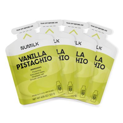 Numilk Pouches 4-Pack - Vanilla Pistachio - Creamy Plant-Based Milk in Seconds - Easy-to-Use with the Numilk Nut Milk Maker Machine - Dairy Free Milk Beverage - One Pouch Makes 32oz