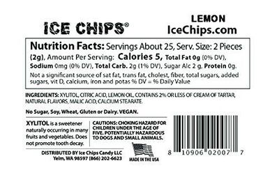 ICE CHIPS Xylitol Candy Tins 5.28 oz total (Lemon, 3 Pack) - Includes BAND as shown