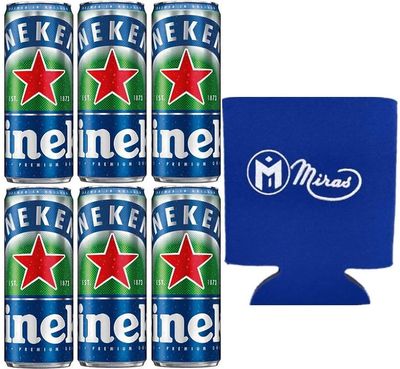 (Pack of 6) Heineken&#39; 0.0% Non-Alcohol,Great Taste, Zero Alcohol, 11.2 Fl Oz Cans (Miras Trademark Foam Can Cooler Included!)