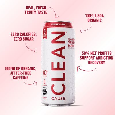 CLEAN Cause Zero Calorie Zero Sugar Yerba Mate Variety Pack, Organic Energy Drink Alternative (16oz cans, 12-Pack Case) Zero sugar, Keto Friendly, 160mg Caffeine, Better Alternative to Energy Drinks