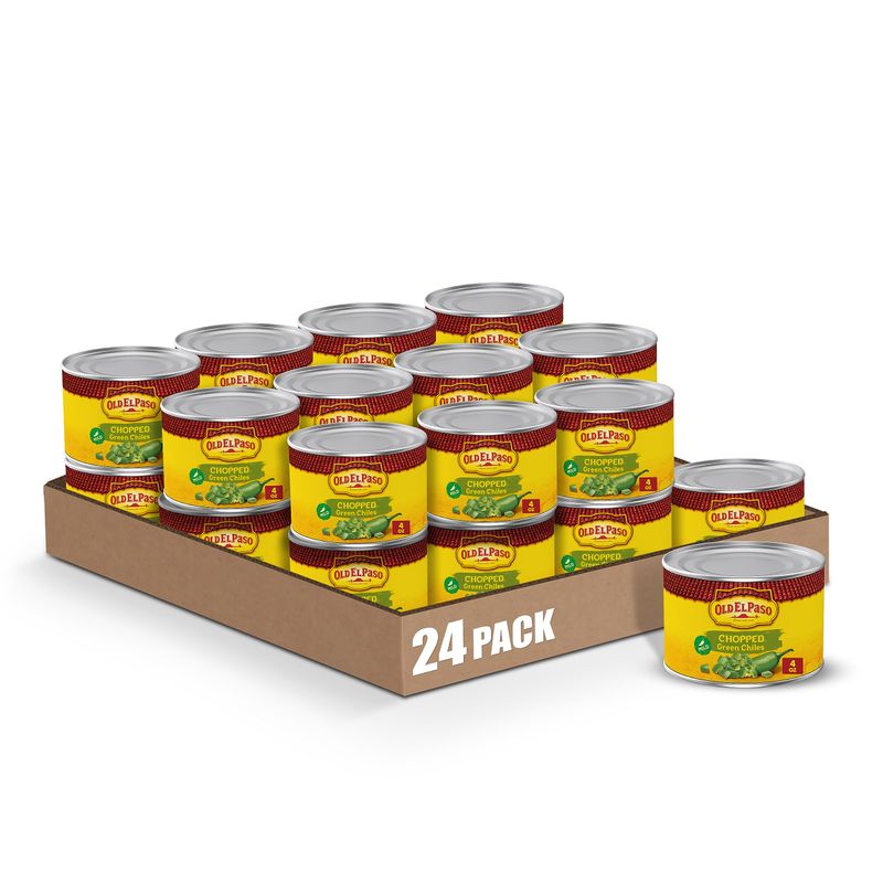 Old El Paso Mild Chopped Green Chiles, 4 oz. (Pack of 24)