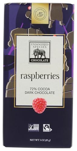 Endangered Species Chocolate Bar Grizzly Dark Raspberry, 3 oz