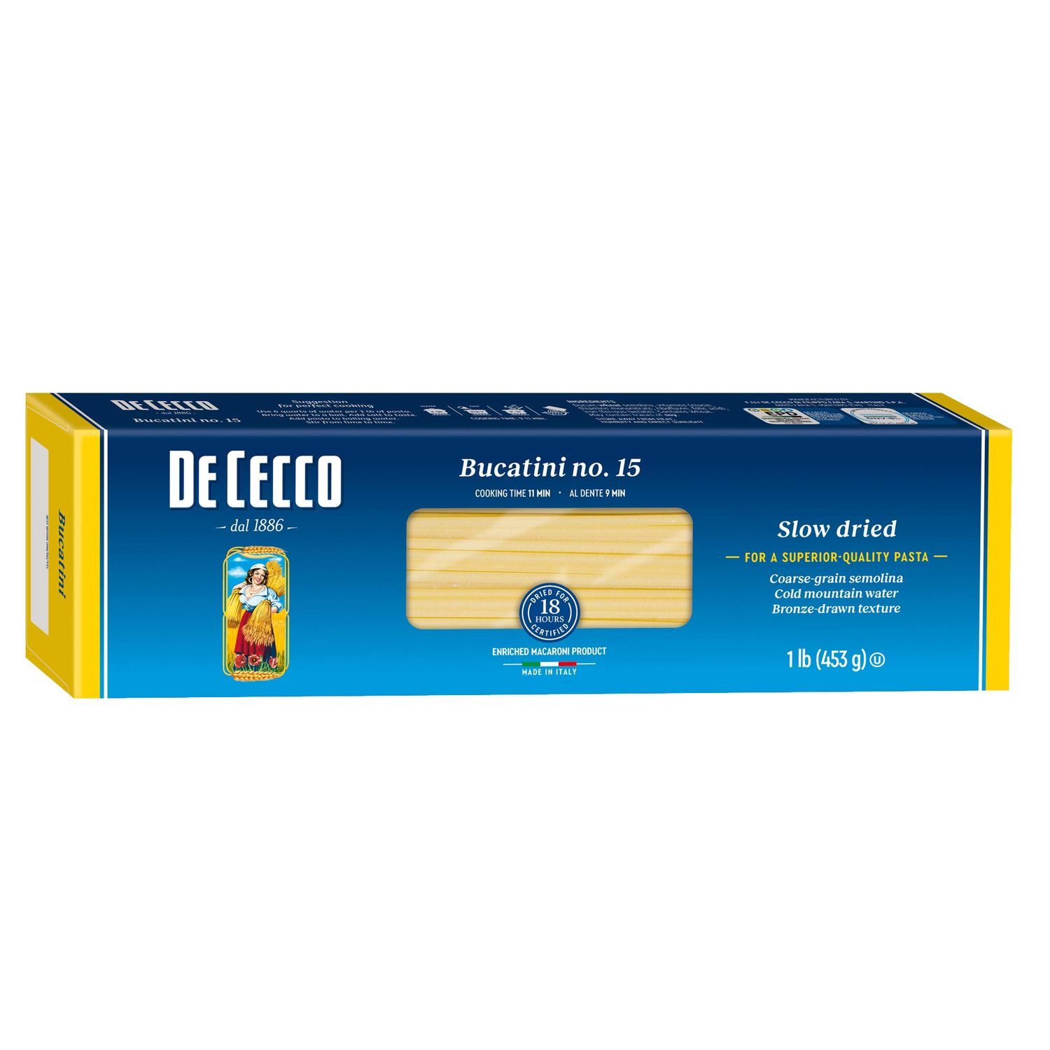 De Cecco Bucatini No.15 Semolina Pasta, 16 Oz
