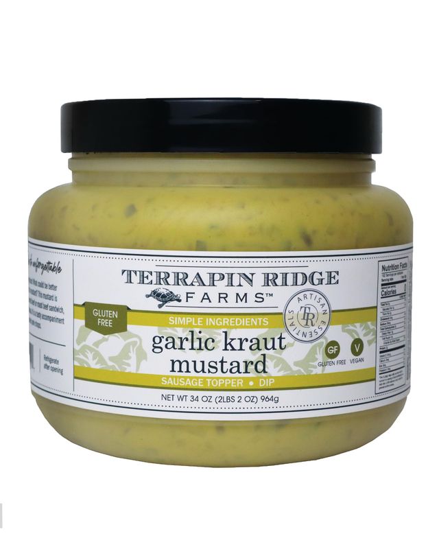 Terrapin Ridge Farms Garlic Kraut Mustard - One 34 Ounce Jar