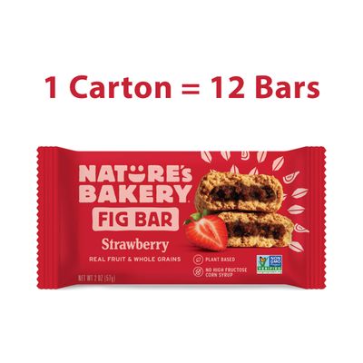 Nature's Bakery Whole Wheat Fig Bars, Real Fruit, Strawberry, 12 Twin packs