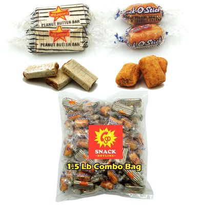1.5 Lb Bag Chick-O-Stix Nuggets and Peanut Butter Bars - 50/50 of Each Crunchy Candy - Bulk Individually Wrapped-Fresh-Crispy-Delicious
