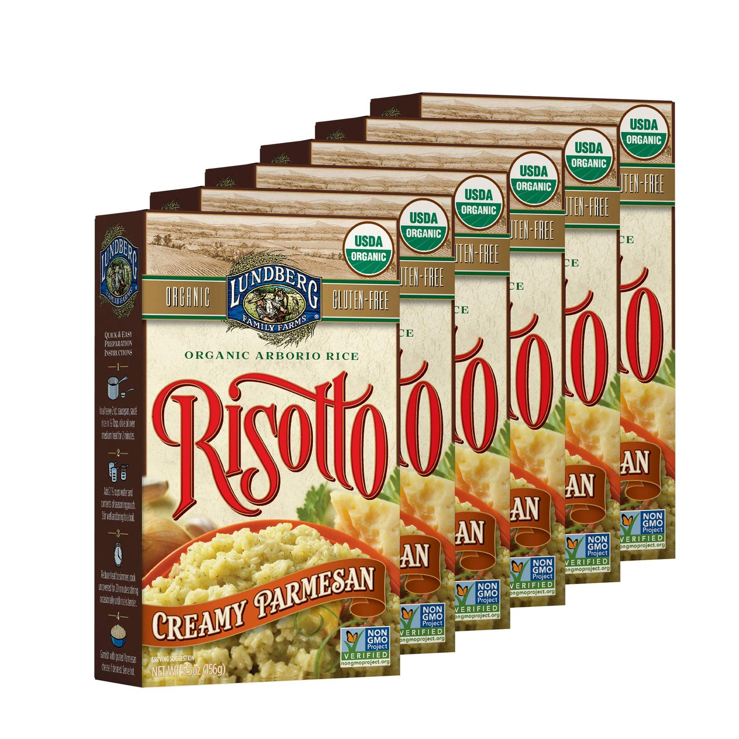 Lundberg Organic Creamy Parmesan Risotto Rice, Gluten Free, 5.5 Ounces (Pack Of 6)