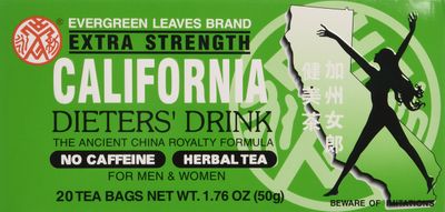 1 BOX CALIFORNIA DIETERS&#39; DRINK EXTRA STRENGTH TEA 1.76 OZ